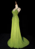 Charming Prom Dress Spaghetti Straps Pleated Backless Prom Gown Gala Dress Business Dinner Dress Evening Dress HZ0319