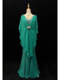 Elegant Prom Dress Crew Neck Rhinestone Mermaid Prom Gown Gala Dress Business Dinner Dress Evening Dress HZ0319