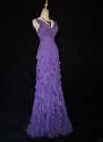 Charming Prom Dress V-neck Pleated Long Prom Gown Business Dinner Dress Gala Dress Evening Dress HZ0319