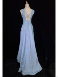 Shiny Prom Dress V-neck Backless Hi-lo Hem Prom Gown Gala Dress Business Dinner Dress Evening Dress HZ0319