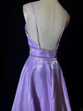 Elegant Prom Dress A Line V-neck Backless Crystal Prom Gown Gala Dress Business Dinner Dress Evening Dress HZ0319