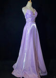 Elegant Prom Dress A Line V-neck Backless Crystal Prom Gown Gala Dress Business Dinner Dress Evening Dress HZ0319