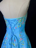 Sweet Prom Dress A Line Strapless Embriodered Prom Gown Gala Dress Party Dress Evening Dress Princess Dress HZ0319