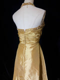 Elegant Prom Dress A Line Halter Beading Pleated Party Dress Evening Dress Gala Dress Prom Gown HZ0319