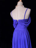 Beauty Prom Dress A Line Spaghetti Straps Pleated Prom Gown Business Dinner Dress Evening Dress Gala Dress HZ0319