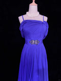Beauty Prom Dress A Line Spaghetti Straps Pleated Prom Gown Business Dinner Dress Evening Dress Gala Dress HZ0319