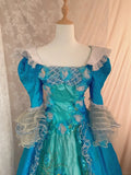 Elegant Ball Gown Square Neck Long Sleeves Ruffle Flower Prom Gown Evening Dress Gala Dress Princess Dress HZ0319