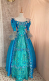 Elegant Ball Gown Square Neck Long Sleeves Ruffle Flower Prom Gown Evening Dress Gala Dress Princess Dress HZ0319