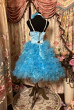 Sweet Homecoming Dress Spaghetti Straps Tulle Flower Short Prom Dress Evening Dress Birthday Dress Cocktail Dress HZ0319