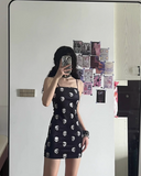 Halloween Costume Black Chic Spaghetti Straps Women Dress Gothic Dress Party Dress HZ0319