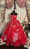 Cute Prom Dress Strapless Pleated Ruffle Ball Gown Evening Dress Dancing Dress Masquerade Ball HZ0319