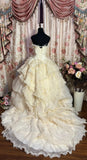 Elegant Prom Dress Strapless Pleated Ruffle Ball Gown Evening Dress Gala Dress Masquerade Ball HZ0319