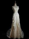 Elegant Prom Dress A Line Strapless Ruffle Pleated Wedding Dress Evening Dress Gala Dress HZ0319