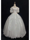 Elegant Wedding Dress Off Shoulder Ball Gown Prom Dress Evening Dress Masquerade Ball HZ0319