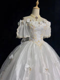 Elegant Wedding Dress Off Shoulder Ball Gown Prom Dress Evening Dress Masquerade Ball HZ0319