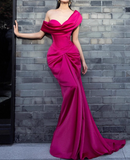 Charming Prom Dress Off Shoulder Pleated Mermaid Prom Gown Evening Dress Gala Dress HZ0319