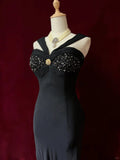 Stunning Prom Dress Black Sweetheart Pleated Mermaid Prom Gown Evening Dress Gala Dress HZ0319