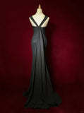 Stunning Prom Dress Black Sweetheart Pleated Mermaid Prom Gown Evening Dress Gala Dress HZ0319