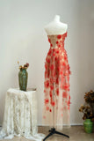 Pretty Prom Dress Strapless Flower Prom Gown Evening Dresses Gala Dress Party Dress HZ0319