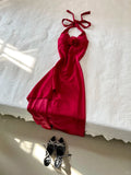 Stunning Prom Dress Halter Slit Wine Red Prom Dress Evening Dress Party Dress HZ0319