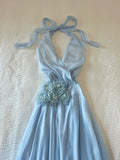 Elegant Prom Dress Halter Baby Blue Prom Dress Evening Dress Party Dress HZ0319
