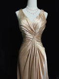 Elegant Prom Dress V-neck Sequins Pleated Prom Gown Birthday Party Dress Evening Dresses HZ0319