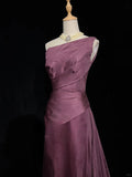 Charming Prom Dress A Line Asymmetrical Neck Pleated Prom Gown Gala Dress Evening Dresses HZ0319