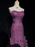 Charming Prom Dress Strapless Pleated Ruffle Gala Dress Evening Dresses Prom Gown HZ0319
