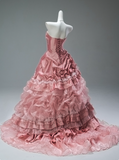 Sweet Prom Dress Strapless Tiered Pleated Ball Gown Evening Dress Quinceanera Dress Gala Dresses HZ0319