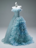 Charming Prom Dress A Line Strapless Ruffle Prom Gown Evening Dresses Masquerade Ball Sweet 16 Dress HZ0319