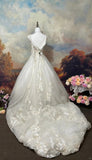 Elegant Wedding Dress V-neck Pleated Prom Dress Evening Dress HZ0319
