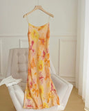 Elegant Women Summer Dress Spaghetti Straps Print Party Dresses Vacation Dress HZ0319
