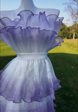 Stunning Prom Dress Strapless Ruffle Tiered Evening Dress Birthday Party Dress HZ0319