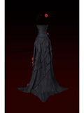Charming Prom Dress A Line Strapless Pleated Evening Dress Gala Dress HZ0319