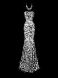 Shiny Prom Dress Strapless Sequins Mermaid Prom Gown Evening Dress Gala Dress HZ0319