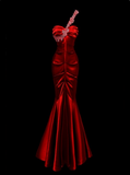 Pretty Prom Dress One Shoulder Pleated Mermaid Prom Gown Evening Dress Gala Dress HZ0319