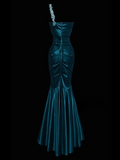 Elegant Prom Dress One Shoulder Pleated Mermaid Prom Dress Evening Dress Party Dress HZ0319