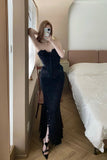 Sexy Prom Dress Sweetheart Slit Mermaid Birthday Party Dress Cocktail Dress HZ0319