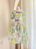 Cute Summer Dress Crew Neck Print Women Dress Birthday Party Dress HZ0319