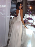 Charming Summer Dress V-neck Pleated Women Dress Vacation Outfits Casual Dress HZ0319