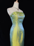 Stunning Prom Dress Strapless Beaded Mermaid Evening Dress Gala Dress HZ0319