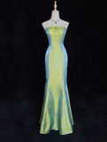 Stunning Prom Dress Strapless Beaded Mermaid Evening Dress Gala Dress HZ0319