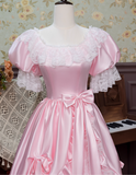 Stunning Prom Dress Pink Square Neck Pleated Lace Evening Dress16th Dress HZ0319