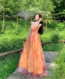Stunning Women Dress Spaghetti Straps Pleated Summer Date Dress Seaside Party Dress HZ0319