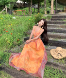 Stunning Women Dress Spaghetti Straps Pleated Summer Date Dress Seaside Party Dress HZ0319