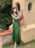 Minimalist Summer Dress Crew Neck Women Dress Vacation Dress Daily Date Dress HZ0319
