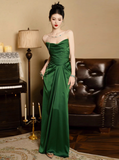 Charming Prom Dress Strapless Pleated Evening Dress Gala Dress Party Dress HZ0319