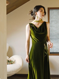Elegant Prom Dress Velvet A Line Evening Dress Gala Dress HZ0319