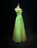Gorgeous Prom Dress A Line Green Spaghetti Straps Gala Dress Evening Dresses HZ0319
