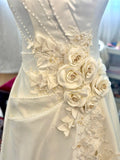 Elegant Prom Dress A Line V-neck Flower Evening Dress Gala Dress HZ0319